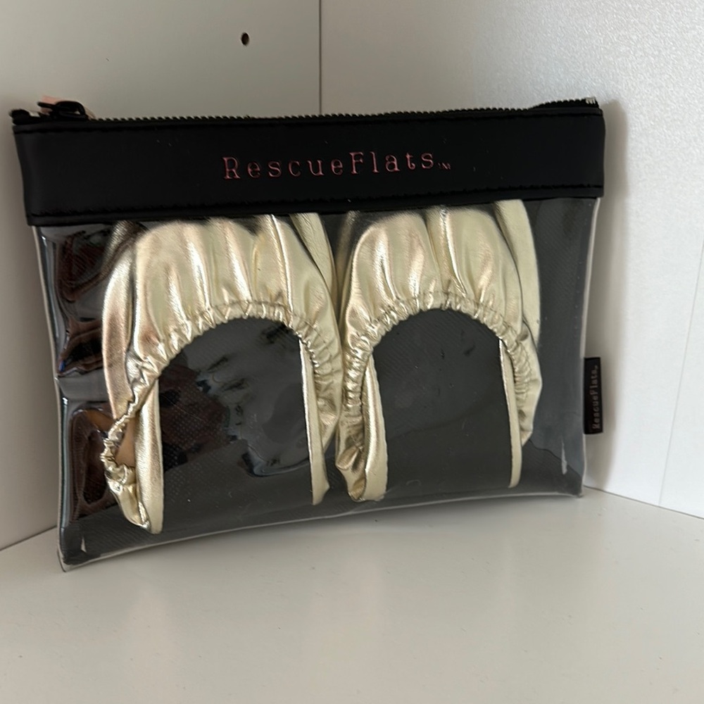 Gold Women's Foldable Flats
